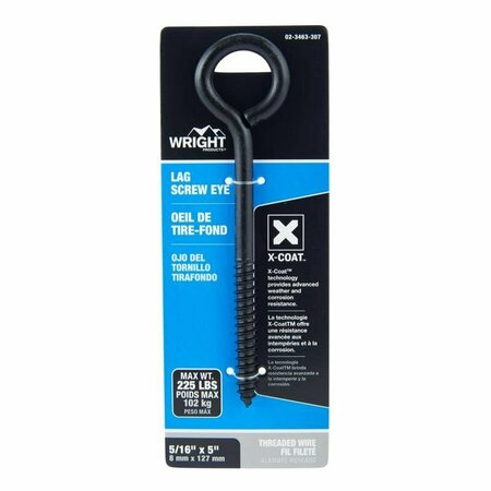 HAMPTON PRODUCTS INTL LAG SCRW EYE BK 5/16X5 in. 02-3463-307